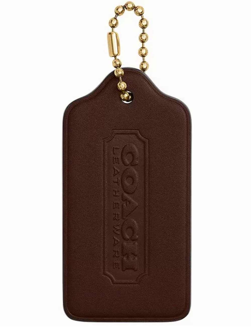 Coach XL hangtag NEW brown glove tanned leather